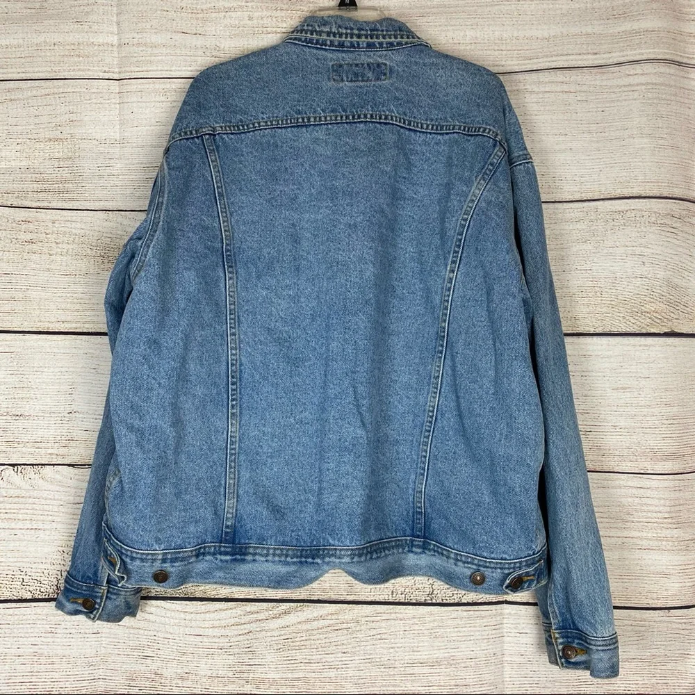 Lee Jean Jacket Vintage Authentic Apparel XL Mens BLESSING OF THE BIKES XL - Picture 5 of 7